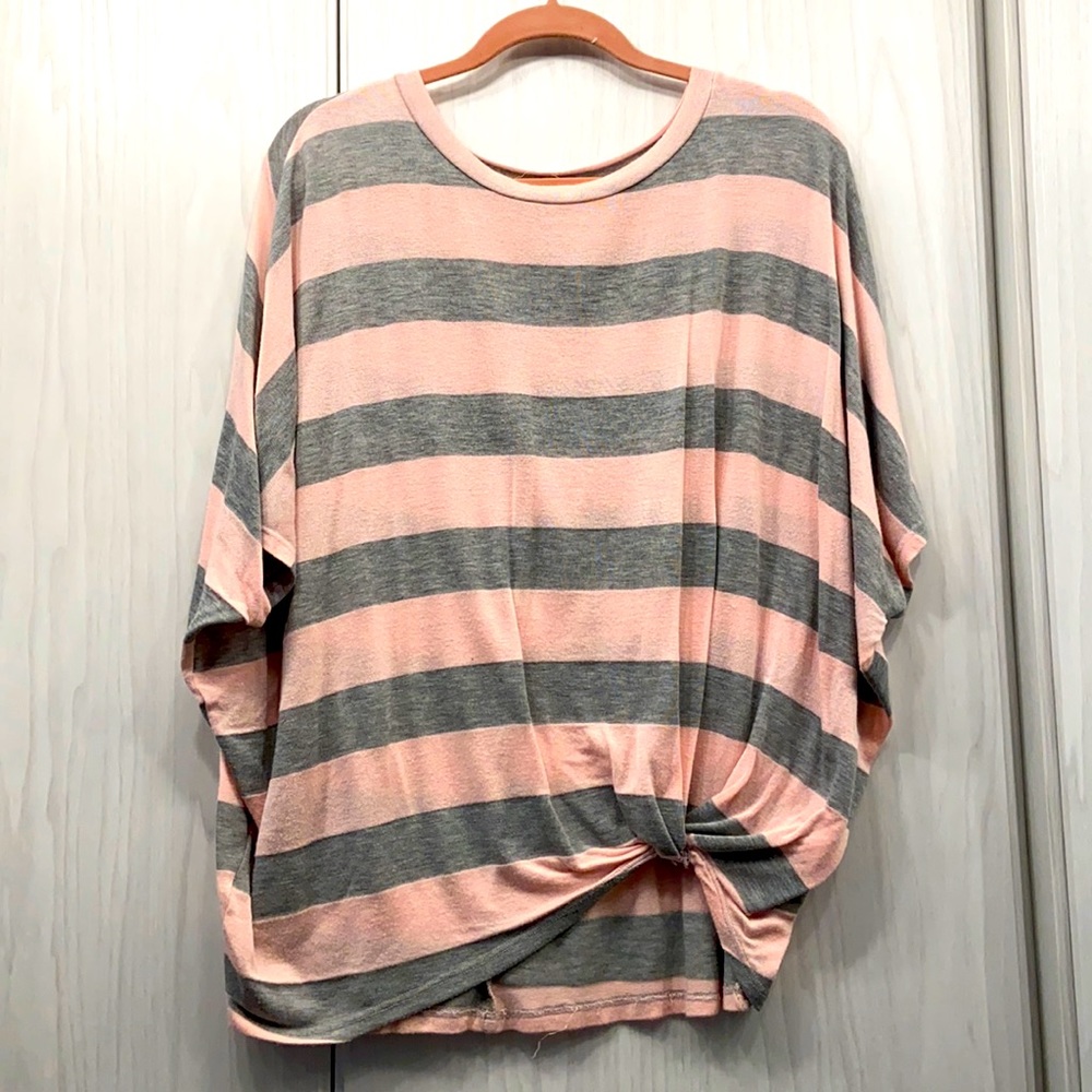 Dolman Style Knotted Hem Sweater